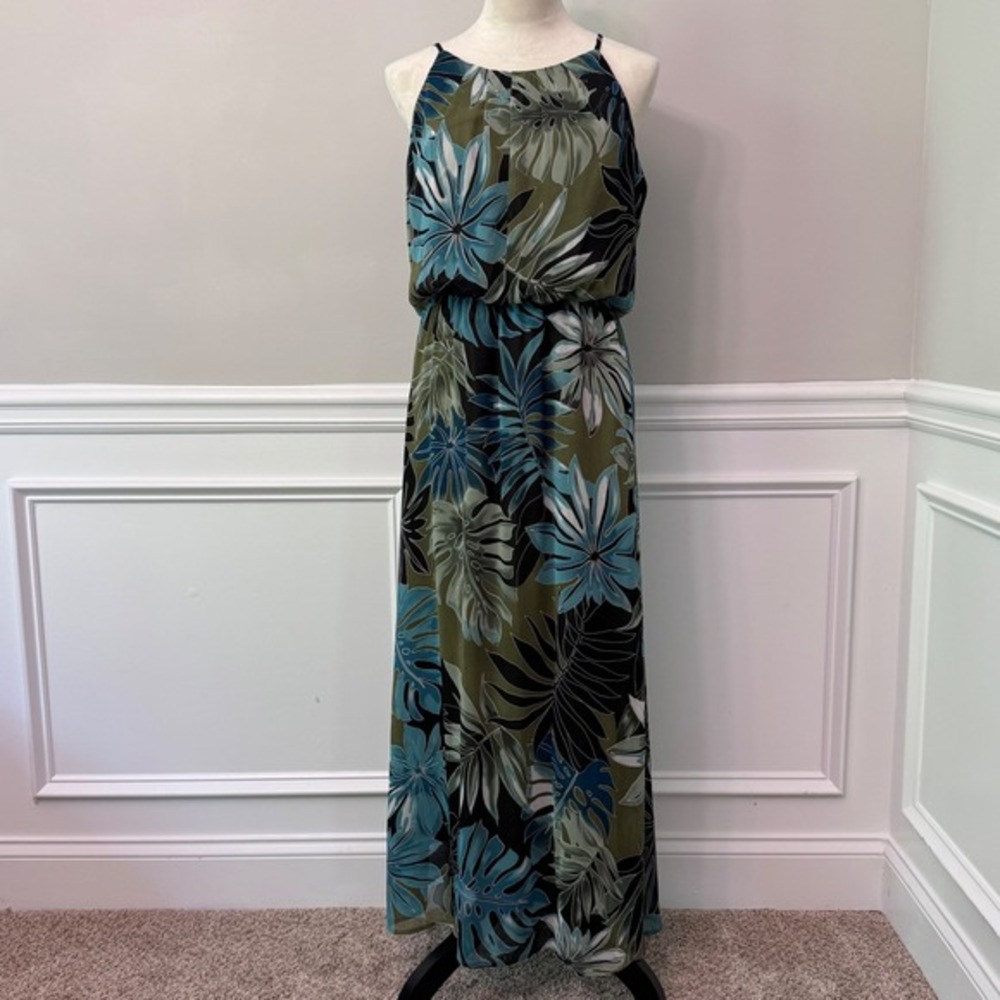 Tacera M Tropical Maxi Dress Halter Sleeveless Resort Vacation Beach‎ Floral - Picture 2 of 13